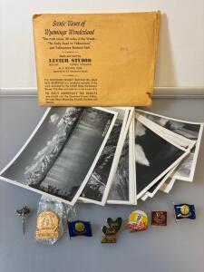 Scenic Views of Wyoming's Wonderland Photographs Including Collection Of Vintage Pins