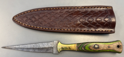 Handmade Damascus Steel Knife W/ Sheath