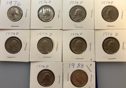 (10) Bicentennial Liberty Quarters 1776-1976