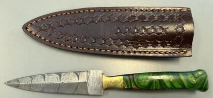 Handmade Damascus Steel Hunting Knife W/ Sheath