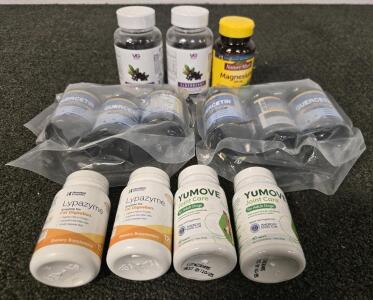 Elderberry Gummies, Magnesium 250mg, (6) Quercetin Bottkes, (2) Lypazyme Bottles, YuMove Joint Care For Dogs