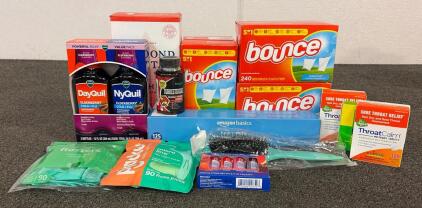 BRAND NEW PRODUCTS!! Including (3) Boxes Of Bounce Dryer Sheets, (2) Packs Of Dental Floss, (1) Box Of Diamond Crystal Kosher Salt Flakes, And So Much More!