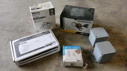 (1) Hubbell Outdoor Lighting Fixture (1) NuTone C350BN Fan Motor Assembly (1) Prime Chime +2 Door Chime & More