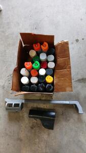 (23) Assorted Spray Paint Cans (1) Roll Of Heavy Duty Black Trash Bags (1) Rustoleum Spray Can Gun