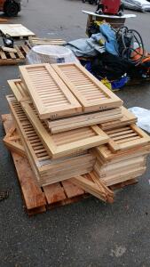 Pallet Of Assorted Wood Window Shutter Doors