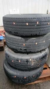 (4) 8 Lug Rims W/ LT245/75r16 Tires