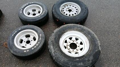 (2) 5 Lug Rims W/ Big Foot 60 Tries (1) 8 Lug Wheel (1) 5 Lug Wheel
