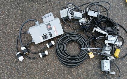 (1) Alaska Structues Distribution Box W/ Light Switch & (1) Heavy Duty Electrical Cord W/ 8 Outlets