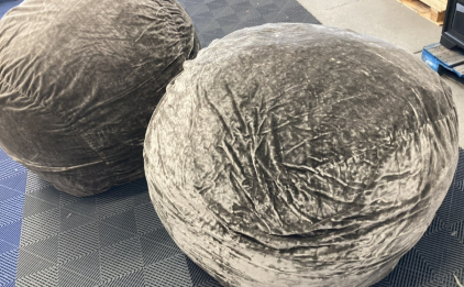 Two large bean bag chairs