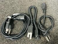 Bulk Lot of AC Power Cords &ndash; Mixed Computer & Electronics Cables (Various Lengths) - 6