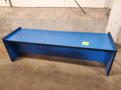 Blue Bench, 72x18 inches, Metal and Composite