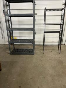 Freestanding Shelving Units, Metal and Plastic, 4 & 5 Shelves, Black & Gray