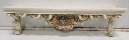 (1) Ornate Floral Birds Nest Wall Shelf