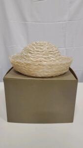 Frances Heidenstein Beige Lace Hat with Woven Pattern