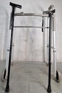 (1) Foldable Rolling Walker & (2) Adjustable Height Canes
