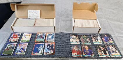 (1) Box Of Assorted Football Trading Cards & (1) Box Of Assorted Hockey Trading Cards