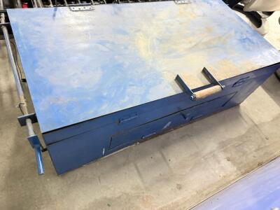 Industrial Metal Storage Box, Blue, 48x24x16 inches