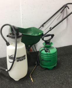 (1) Scott&rsquo;s Edgeguard Seed Spreader and (2) Hand Pump Sprayers