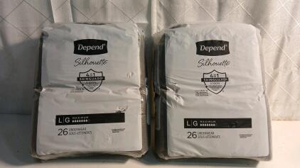 (2) Depend Silhouette Adult Incontinence Underwear, Large, Maximum Absorbency