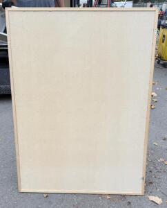 Beige Bulletin Board, 4 ft x 3 ft, Wall-Mounted Wood Frame