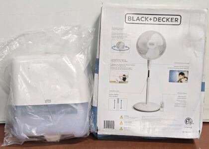 (1) *New* Black+Decker Oscillating Floor Fan w/ Remote & (1) *New* Tork Paper Towel Dispenser