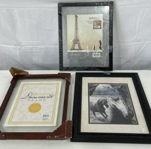 (1) Horse Picture Wall Art (1) 8.5&rdquo;x11&rdquo; Picture Frame (1) 8&rdquo;x10&rdquo; Picture frame