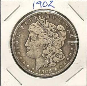 1902 Morgan Silver Dollar Coin, United States, Liberty Head Design