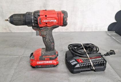 (1) Craftsman 20v Cordless Drill W/ (1) Battery & Charger