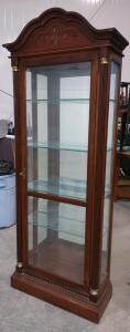Pulaski Furniture Curio Cabinet, Glass Shelves, Made in USA, 1600-16586- Approx. Dimensions: 78 x 30 x 14 inches (198 x 76 x 36 cm)