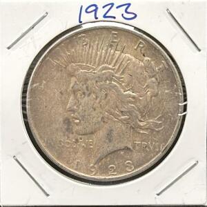 1923 United States Peace Dollar Coin, Silver Composition