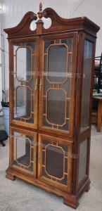 Traditional Display Cabinet, Wood with Glass Panels, Made in USA