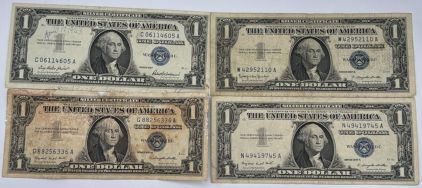 (4) U.S. Blue Seal $1 Bank Notes