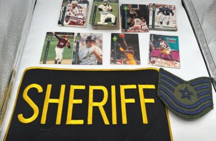 Assorted Sports Cards & Sheriff And Air Force Patches