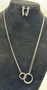 (1) Sterling Silver Necklace, (1) Pair Of Earrings