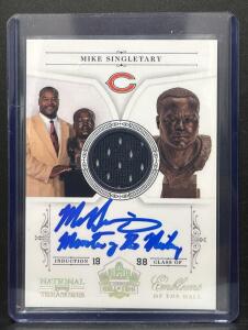 Mike Singletary Autographed " Monsters Of The Midway" Inscribed 2011 Panini National Treasures Card