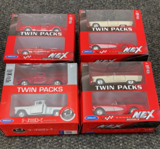(4) NEX Models Twin Packs - Die-Cast Cars