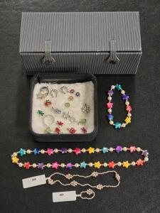 Jewelry Box w/ Assorted Sterling .925 Silver Jewelry