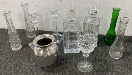 Decanters, Candle Holders, and More Glassware