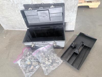 (1) Toolbox & 2 Bag Filled With Soft Close Cabinet Hinges