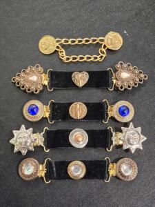(5) Fancy Vintage Designer Clothing Clips