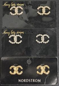 (3) Fancy Vintage Designer Shoe Clips: Nancy Katz Designs & Nordstrom