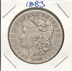 1883 Morgan Silver Dollar Coin, Philadelphia Mint, 90% Silver