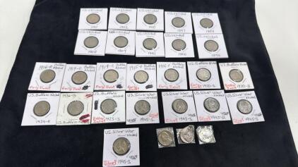U.S. Nickel Lot - U.S. V Nickel, Buffalo Nickel, U.S. Silver War Nickel. Years From 1896 To 1955
