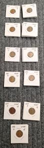 (25) Assorted Wheat Back Pennies, 1941-1958