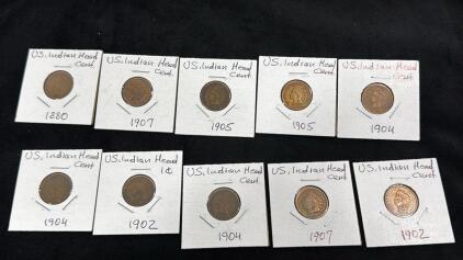 Lot Of U.S. Indian Head Cents 1880-1907