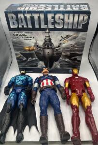 (3) 11.5&rdquo; Action Figures , BattleShip Game