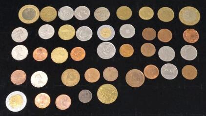 Bag of Foreign Coins and Tokens (41 total)