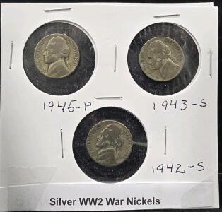 (3) Silver War Nickels