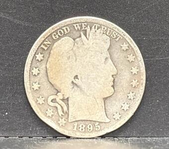 1895 Barber Half Dollar, 90% Silver, Liberty Head