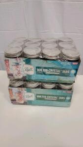 (24) Ball Quilted Crystal Jars Regular Mouth